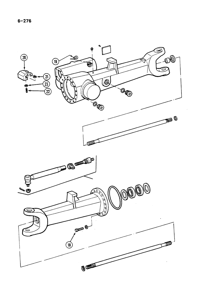 Схема запчастей Case IH 485 - (6-276) - AXLE HOUSING, 4 WHEEL DRIVE, MFD AXLES APL-330 AND APL-325, P.I.N. 18001 AND AFTER (CONTD) (06) - POWER TRAIN