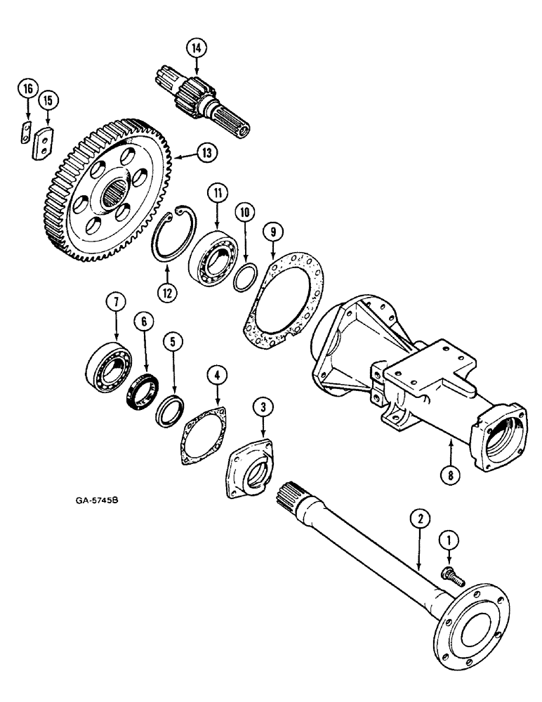 Схема запчастей Case IH 733 - (6-392) - REAR AXLE (06) - POWER TRAIN