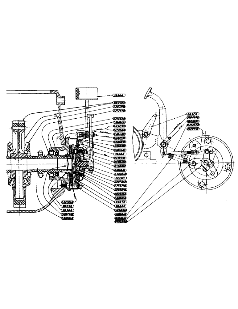 Схема запчастей Case IH S-SERIES - (066) - DIFFERENTIAL SHAFT AND INDEPENDENT BRAKE ASSEMBLY, PRIOR TO TRACTOR NUMBER 4504858 S, SC, SO (07) - BRAKES