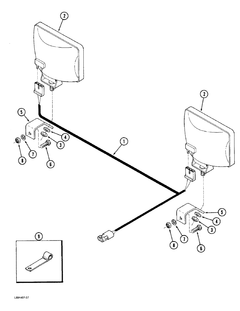 Схема запчастей Case IH 1844 - (4-20) - BASKET LAMPS AND HARNESS (06) - ELECTRICAL SYSTEMS