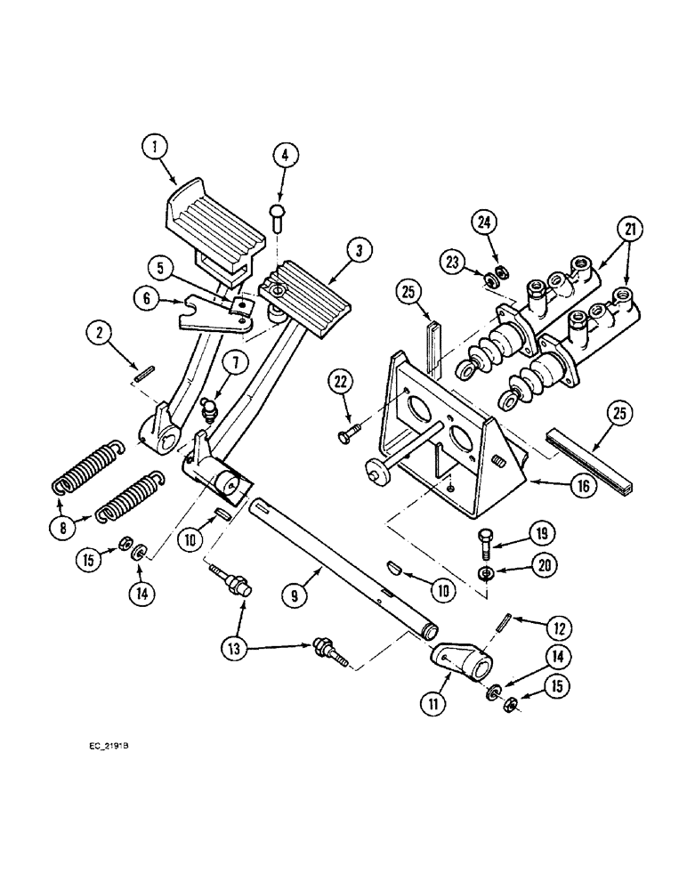 Схема запчастей Case IH 4230 - (7-02) - BRAKE PEDALS, TRACTOR WITHOUT CAB (07) - BRAKES