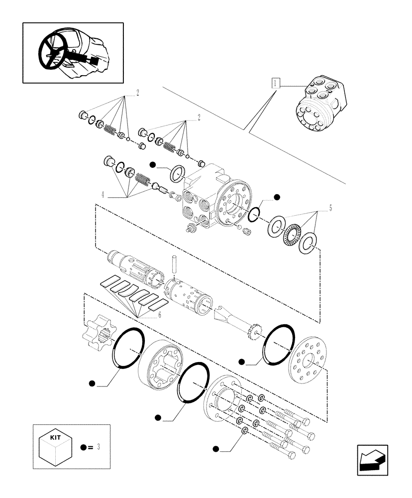 Схема запчастей Case IH JX1075C - (1.92.63/ A[02]) - HYDRAULIC STEERING - BREAKDOWN (10) - OPERATORS PLATFORM/CAB