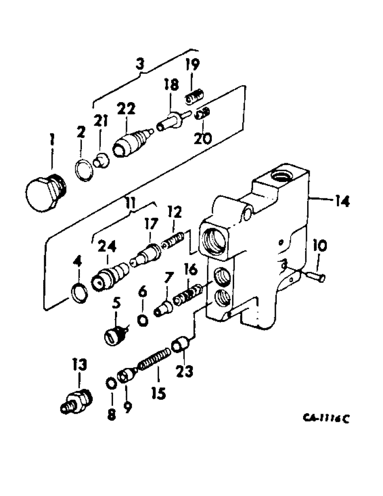 Схема запчастей Case IH 2400 - (10-39) - HYDRAULICS, UNLOADING AND FLOW CONTROL VALVE (07) - HYDRAULICS