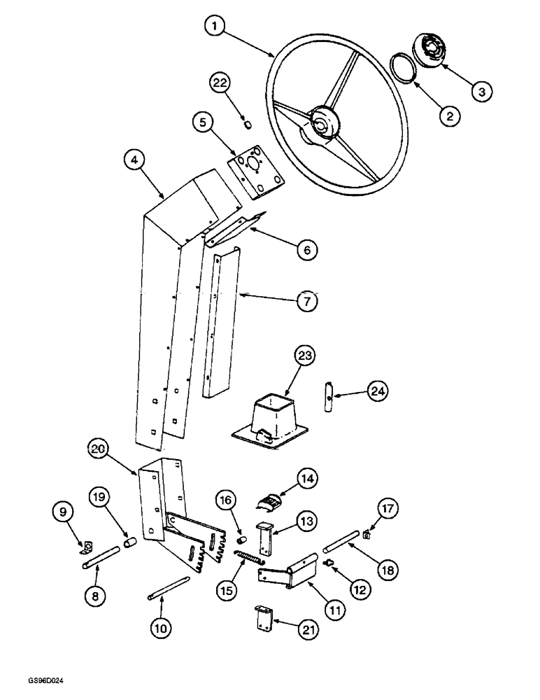 Схема запчастей Case IH 1400 - (5-02) - STEERING SUPPORT AND WHEEL (04) - STEERING