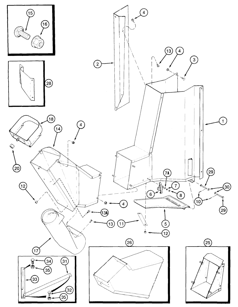 Схема запчастей Case IH 2155 - (9C-02) - FRONT DRUM OUTLETS (15) - HANDLING SYSTEM