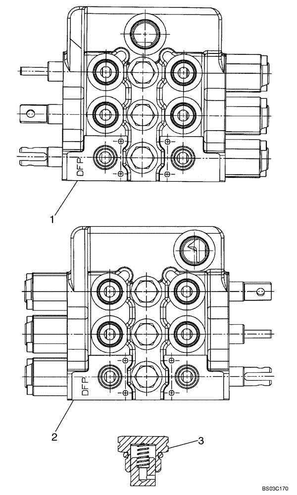 Схема запчастей Case IH 1840 - (08-57A) - VALVE, CONTROL - BACKHOE (NORTH AMERICA) (08) - HYDRAULICS