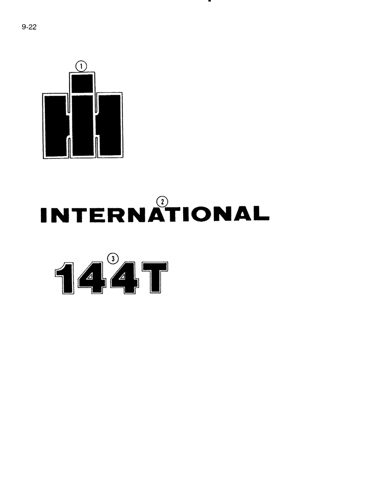 Схема запчастей Case IH 144T - (9-22) - PRODUCT GRAPHICS, INTERNATIONAL 
