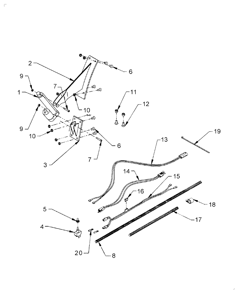 Схема запчастей Case IH BSX163H - (112) - ELECTRIC CHUTE DEFLECTOR - 715344006 