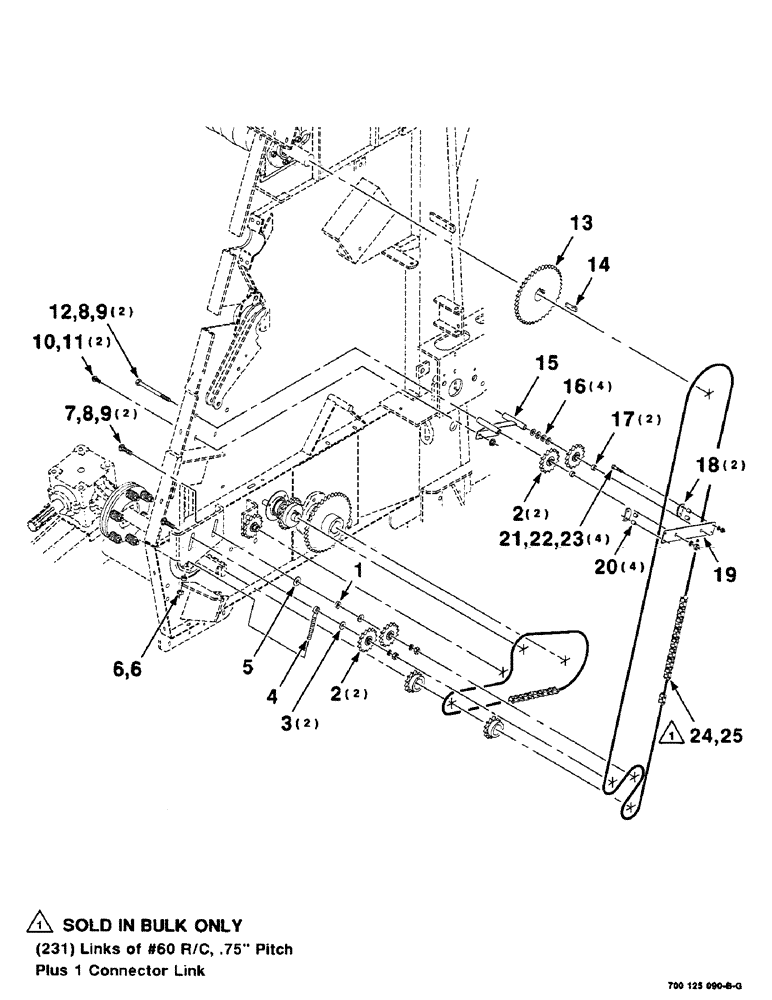 Схема запчастей Case IH 8465 - (2-20) - ROLLER DRIVE ASSEMBLY, UPPER Driveline