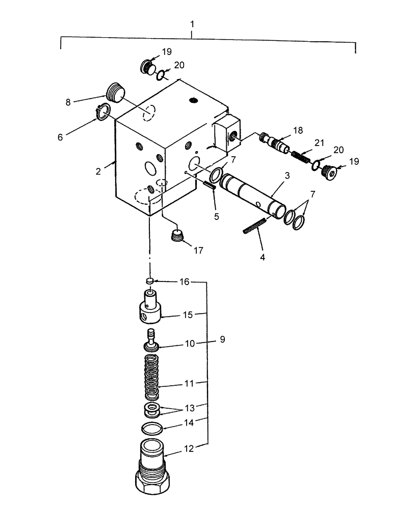 Схема запчастей Case IH D40 - (07.09.01) - MANIFOLD DIVERTER BLOCK - SBA340016600,SBA340016601, SBA340016620 & SBA340016621 (07) - HYDRAULIC SYSTEM