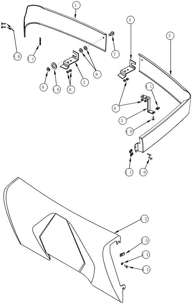 Схема запчастей Case IH MX245 - (09-14) - CAB - EXTERIOR TRIM (09) - CHASSIS/ATTACHMENTS