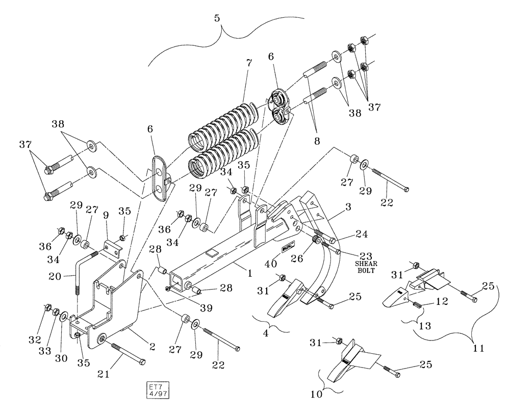 Схема запчастей Case IH 530B - (75.200.06) - LEAD SHANK ASSEMBLY (09) - CHASSIS/ATTACHMENTS