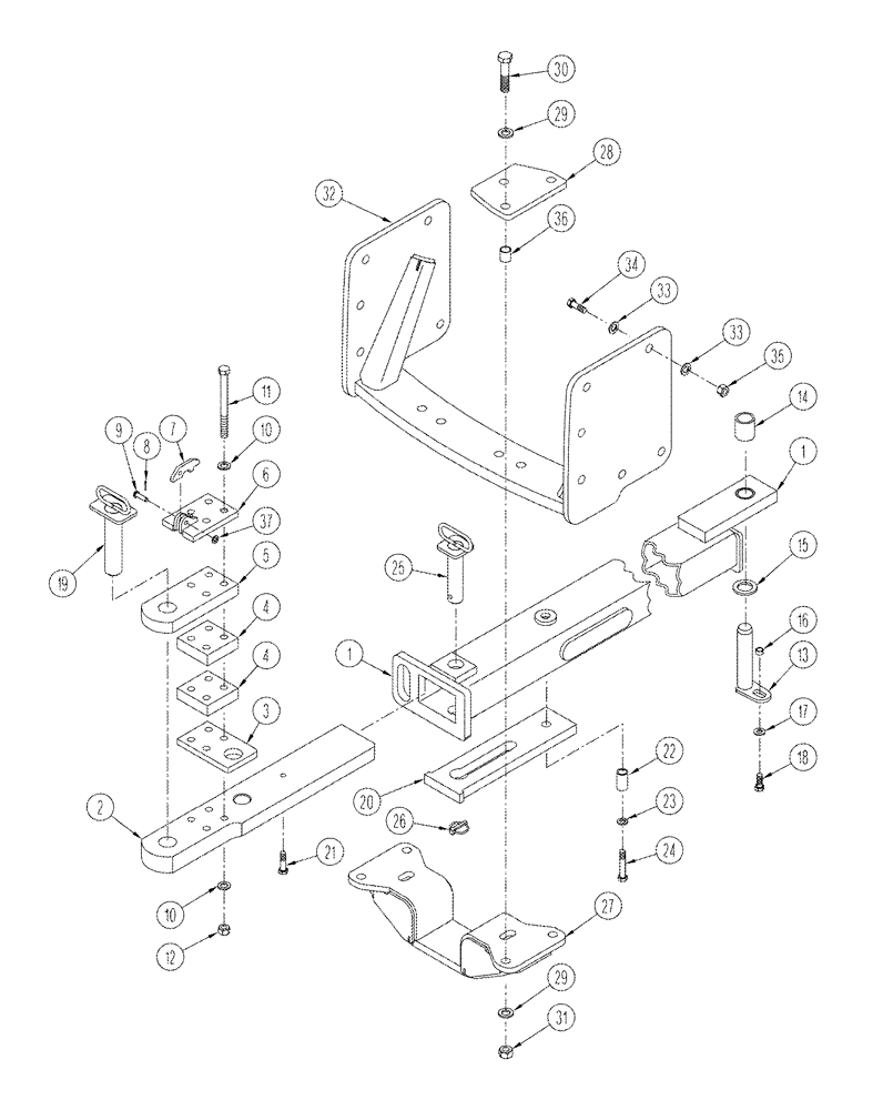 Схема запчастей Case IH STX325 - (09-09) - DRAWBAR HEAVY DUTY Without Three Point Hitch (09) - CHASSIS/ATTACHMENTS