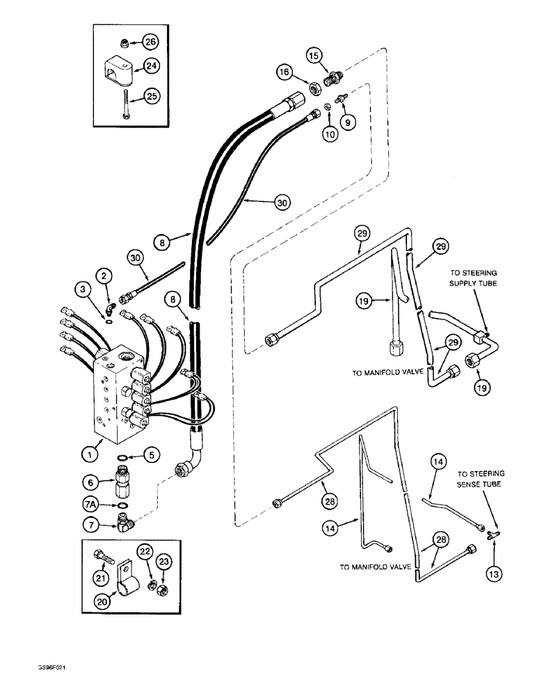 Схема запчастей Case IH 1800 - (8-70) - BASKET MANIFOLD VALVE SUPPLY AND SENSE SYSTEM (07) - HYDRAULICS