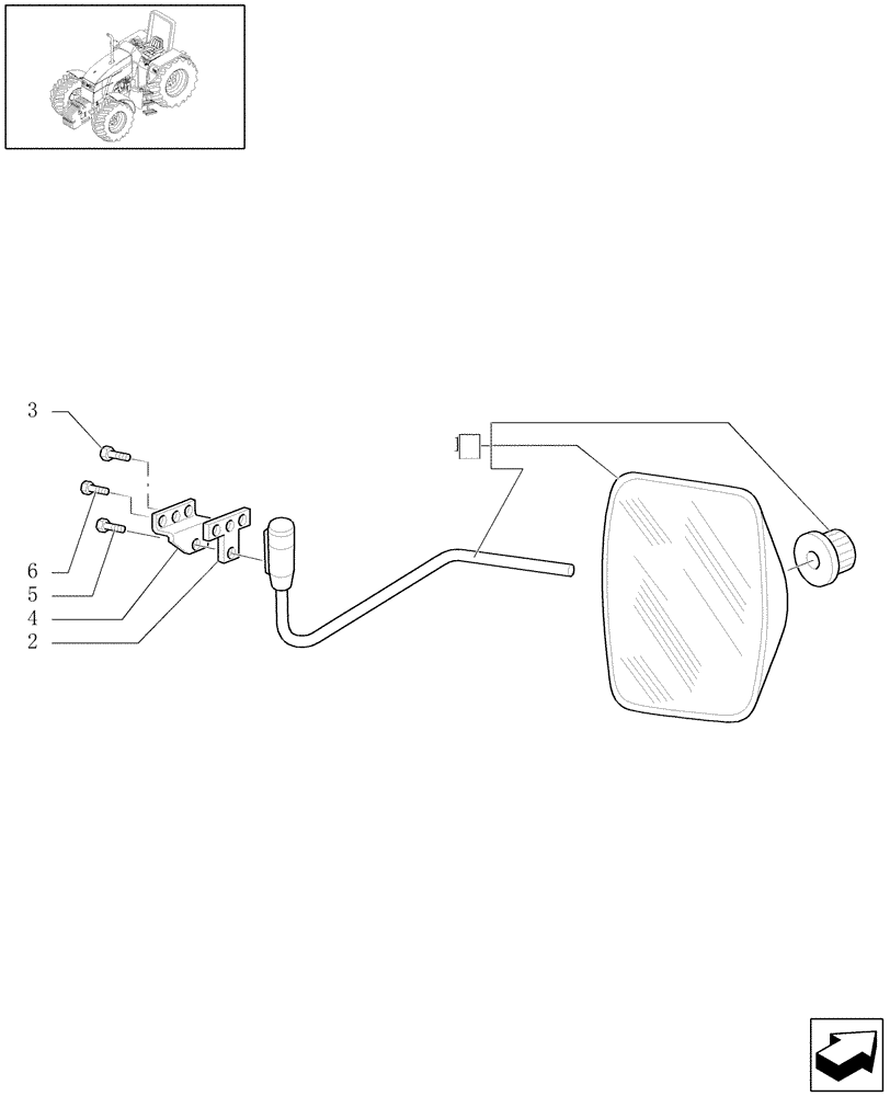 Схема запчастей Case IH MAXXUM 100 - (1.93.6/04) - REAR-VIEW MIRRORS FOR ROPS (VAR.330828) (10) - OPERATORS PLATFORM/CAB