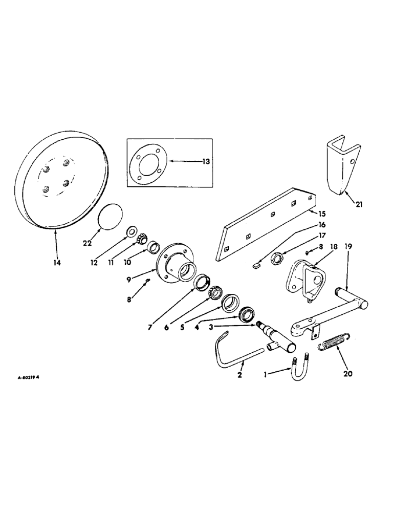 Схема запчастей Case IH 214 - (Q-12) - REAR FURROW STEEL WHEEL UNIT SPRING LOADED, 64 AND SINCE 