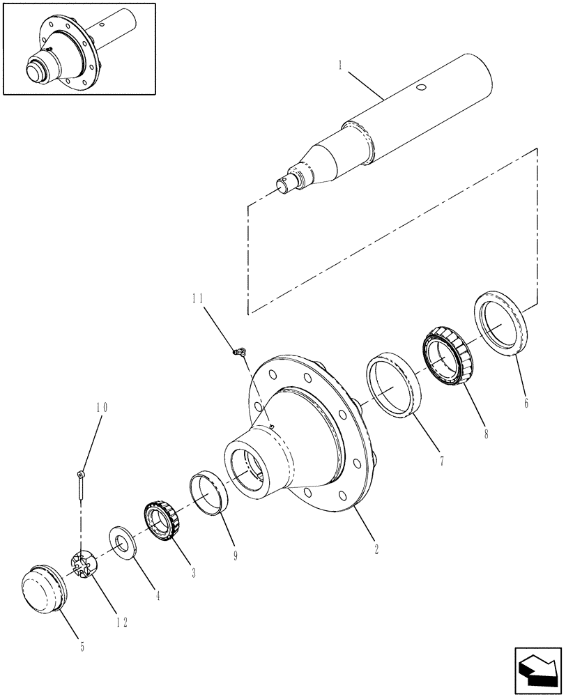 Схема запчастей Case IH RB564 - (11.42) - WHEEL HUB, USED WITH 21.5 X W18C WHEEL (11) - WHEELS