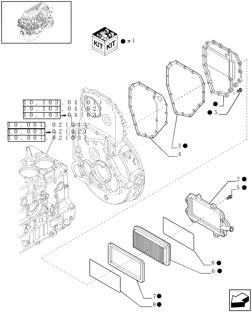 Схема запчастей Case IH 9120 - (10.101.04[03]) - ENGINE BREATHERS - 9120 (10) - ENGINE