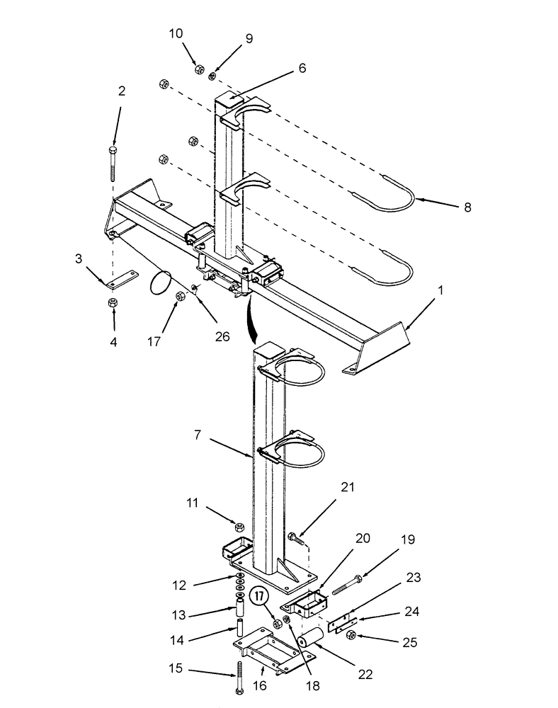 Схема запчастей Case IH ATX - (10-52) - PRIMARY MANIFOLD STAND, REAR TOW - SINGLE (09) - CHASSIS/ATTACHMENTS