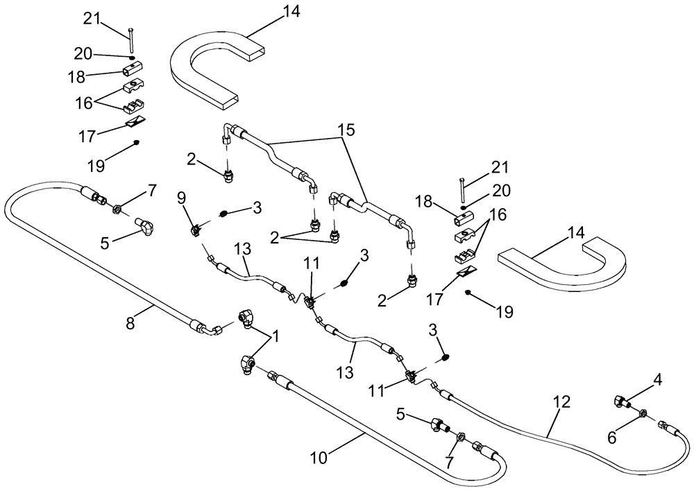 Схема запчастей Case IH 635 - (35.910.25) - COMPACTOR AUGER DRIVE MOTOR SUPPLY AND RETURN LINES (35) - HYDRAULIC SYSTEMS