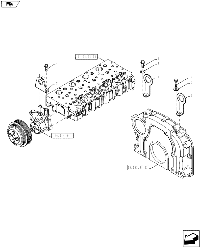 Схема запчастей Case IH FARMALL 65A - (10.012.03[01]) - LIFT HOOKS - ENGINE (10) - ENGINE