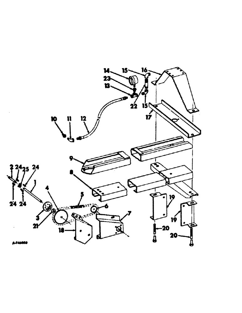 Схема запчастей Case IH 428 - (A-47) - HYDRAULIC BALE TENSION DEVICE CHANNELS, HOSE AND DRIVE FOR AUTOMATIC LUBRICATION 