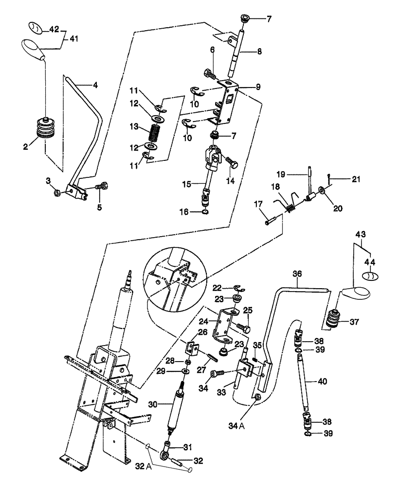 Схема запчастей Case IH FARMALL 55 - (03.06.01) - COLUMN SHIFT & TILT/TELESCOPING STEERING COLUMN - SSS (03) - TRANSMISSION