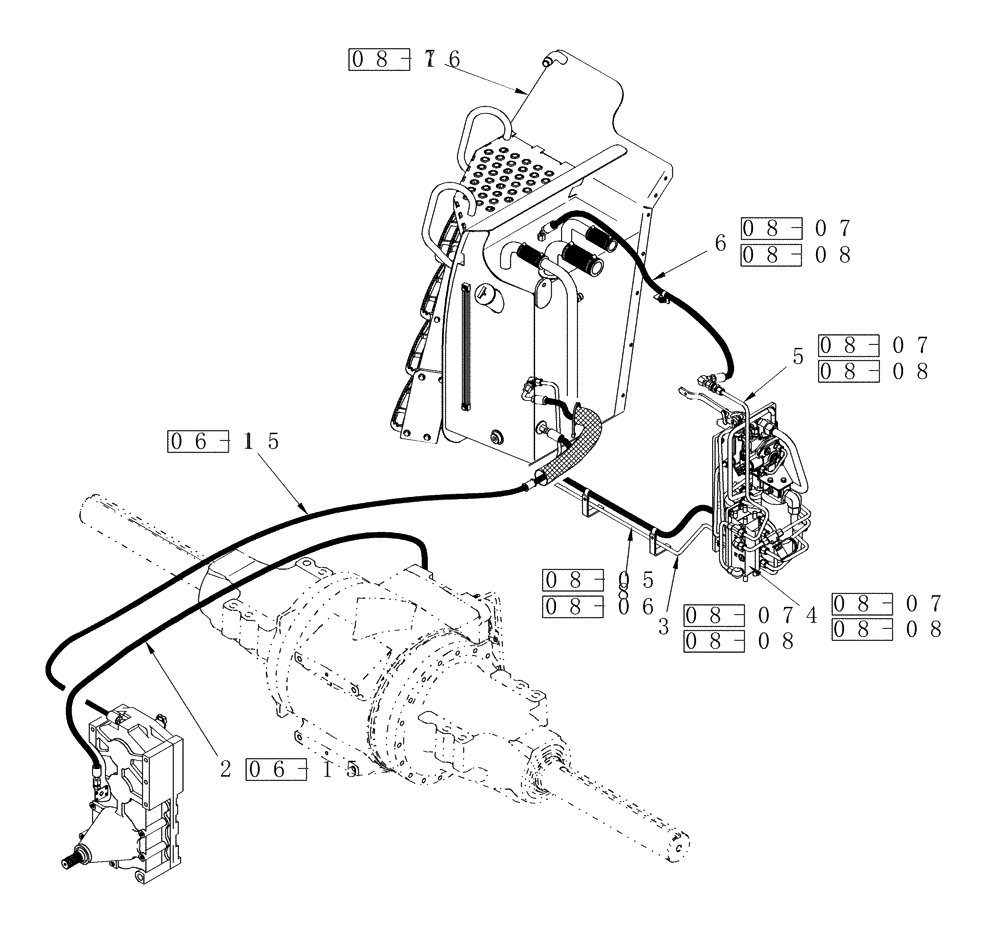 Схема запчастей Case IH STEIGER 335 - (01A-07) - HYDRAULICS - POWER TAKEOFF TRANSFER CASE LUBRICATION (00) - PICTORIAL INDEX