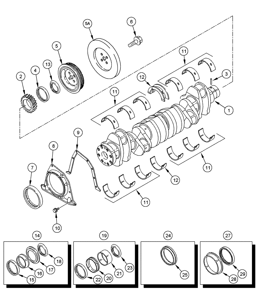 Схема запчастей Case IH FLX4510 - (02-054) - CRANKSHAFT, FLX4510 (01) - ENGINE