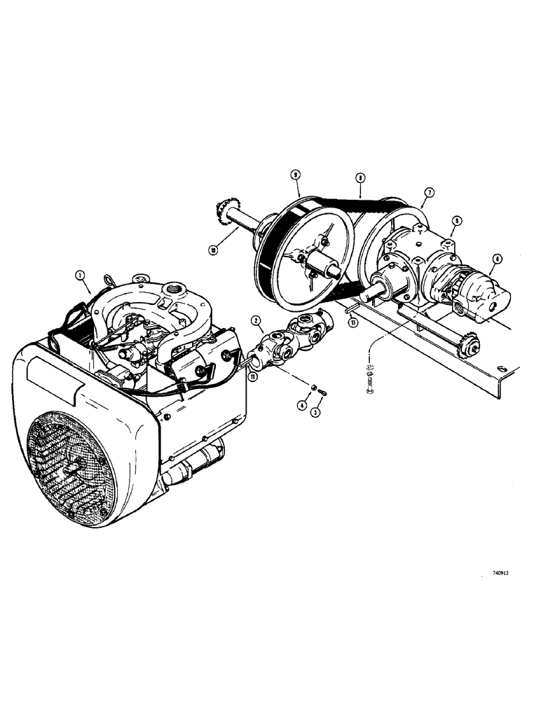 Схема запчастей Case IH 1530 - (020) - POWER TRAIN, ENGINE TO DRIVE SPROCKETS (06) - POWER TRAIN