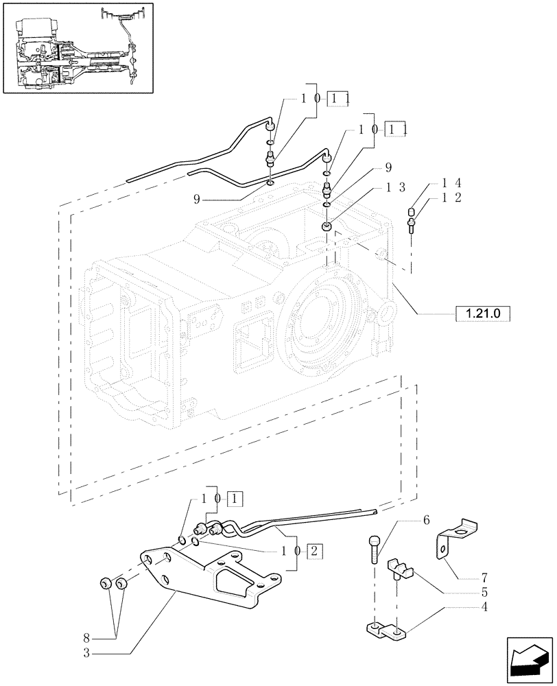 Схема запчастей Case IH MXU130 - (1.68.5) - BRAKE PIPING (05) - REAR AXLE