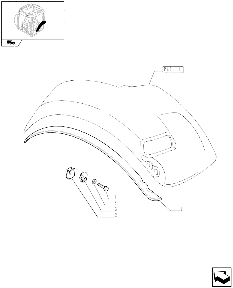 Схема запчастей Case IH PUMA 140 - (1.92.5/01[03]) - WIDE REAR FENDERS WITH EXTENSIONS - EXTENSIONS (VAR.330519-331519-333519) - C7076 (10) - OPERATORS PLATFORM/CAB