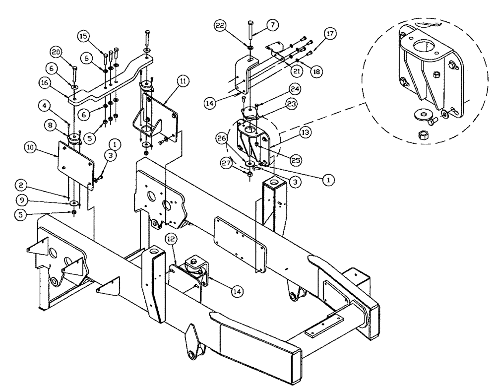 Схема запчастей Case IH FLX4375 - (02-006) - ENGINE MOUNTING GROUP, NO REPTO (FLX4300) (01) - ENGINE