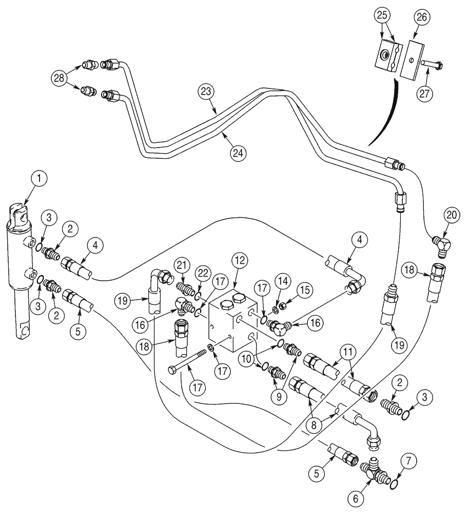 Схема запчастей Case IH 90XT - (08-14) - HYDRAULICS COUPLER SYSTEM, NORTH AMERICAN MODELS JAF0320050-, EUROPEAN MODELS JAF0274262- (08) - HYDRAULICS