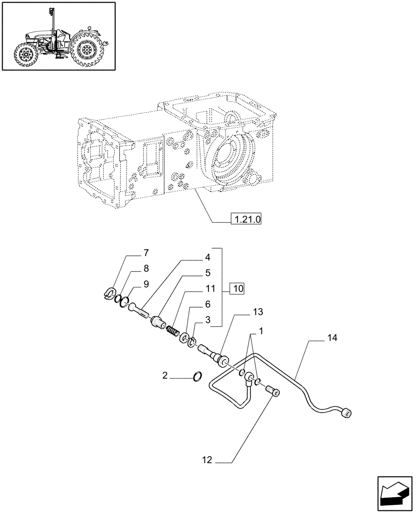 Схема запчастей Case IH JX1085C - (1.28.8/02) - (VAR.307) 4WD ELECTRO-HYDRAULIC COUPLING - GEAR LUBRICATION SYSTEM - C5723 (03) - TRANSMISSION