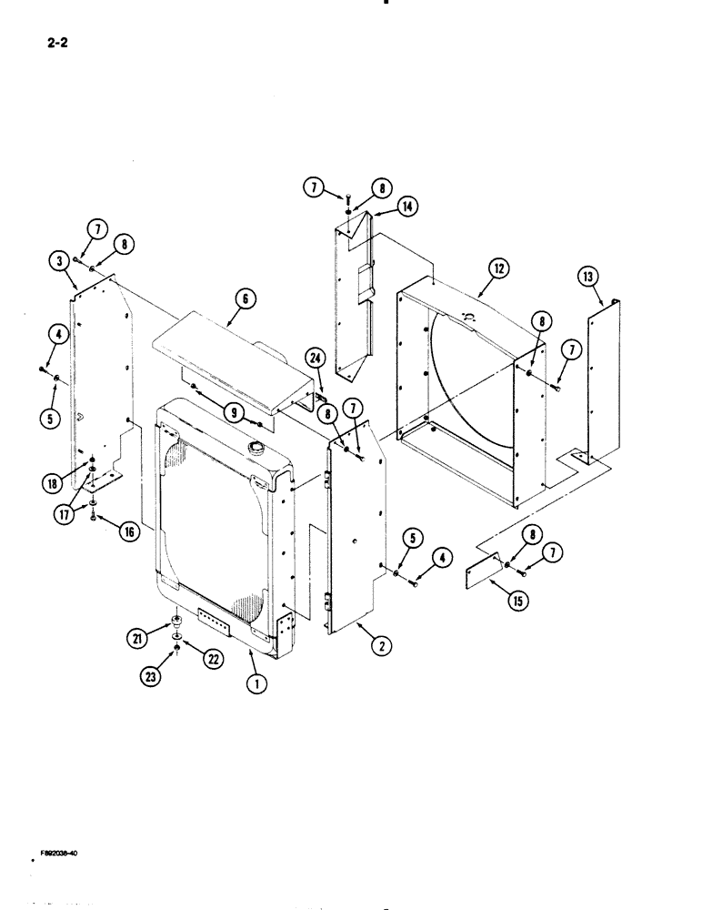 Схема запчастей Case IH 9110 - (2-02) - RADIATOR MOUNTING (02) - ENGINE