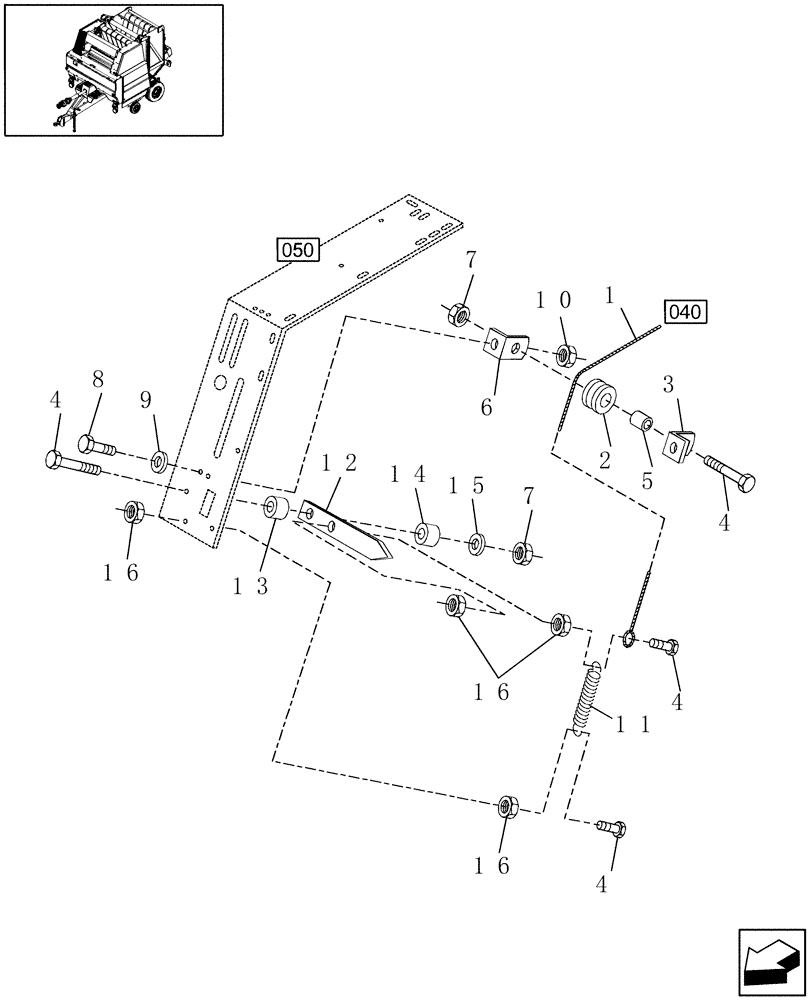 Схема запчастей Case IH RBX561 - (022) - TAILGATE LATCH INDICATOR (62) - PRESSING - BALE FORMATION