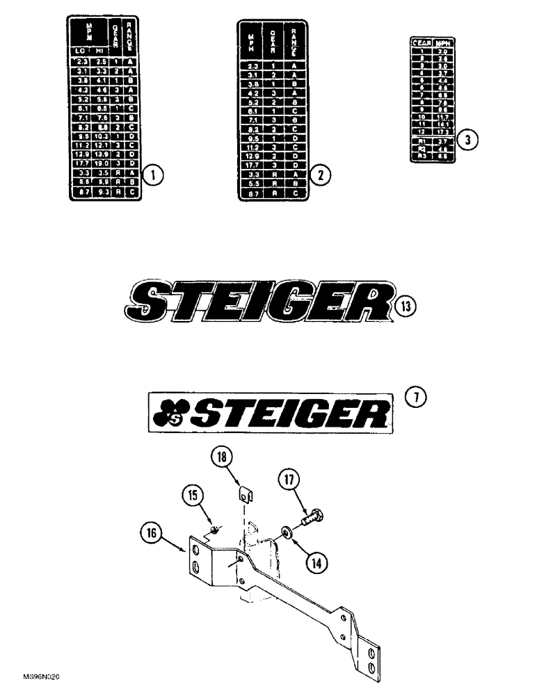 Схема запчастей Case IH 9390 - (9-120) - DECALS (09) - CHASSIS/ATTACHMENTS