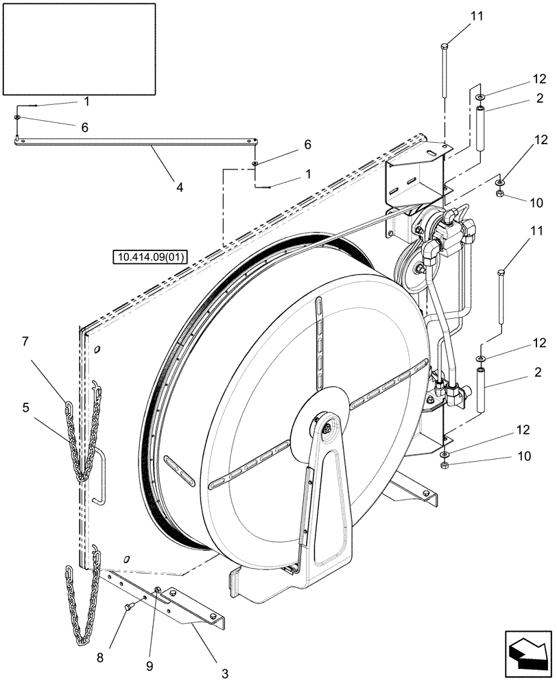 Схема запчастей Case IH 8010 - (10.414.10[01]) - DUST SCREEN MOUNTING, METAL - PRIOR TO PIN HAJ202001 - 8010 (10) - ENGINE