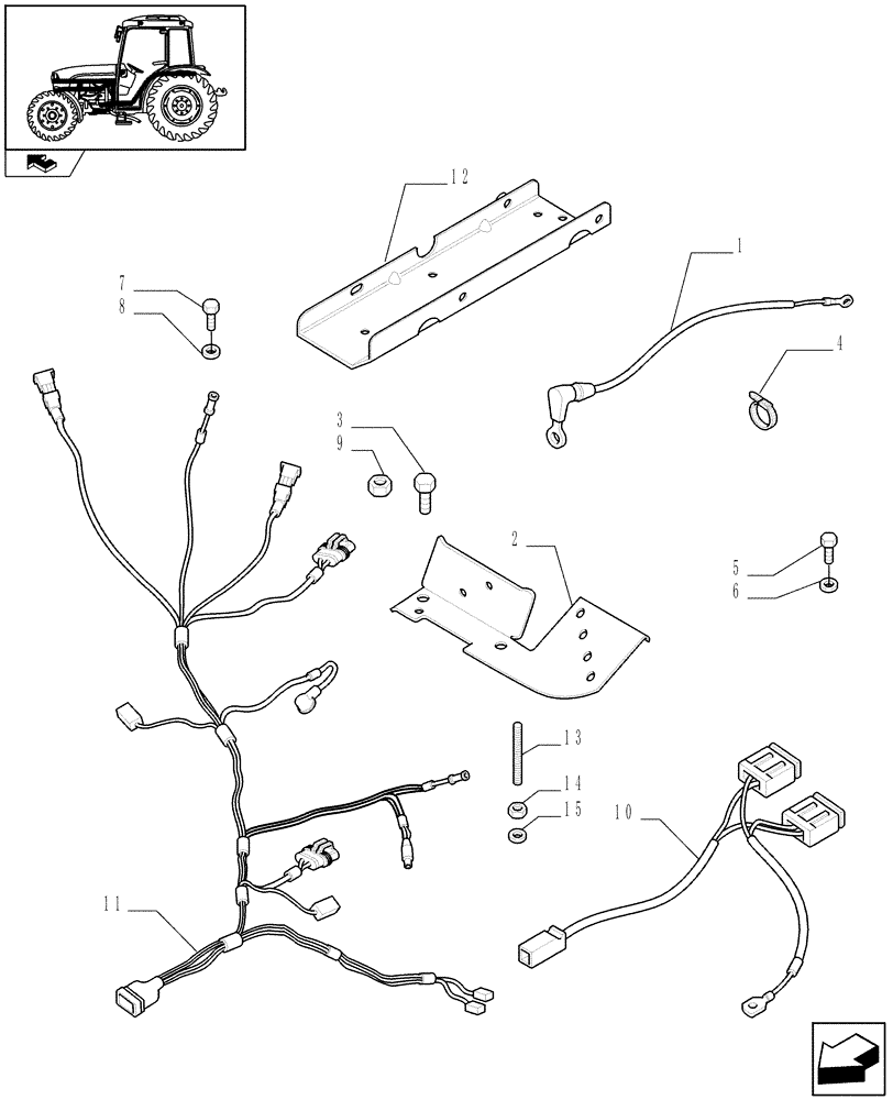 Схема запчастей Case IH FARMALL 65C - (1.75.4/01) - AUXILIARY CABLES LESS BATTERY ISOLATOR SWICTH (VAR.333006) (06) - ELECTRICAL SYSTEMS