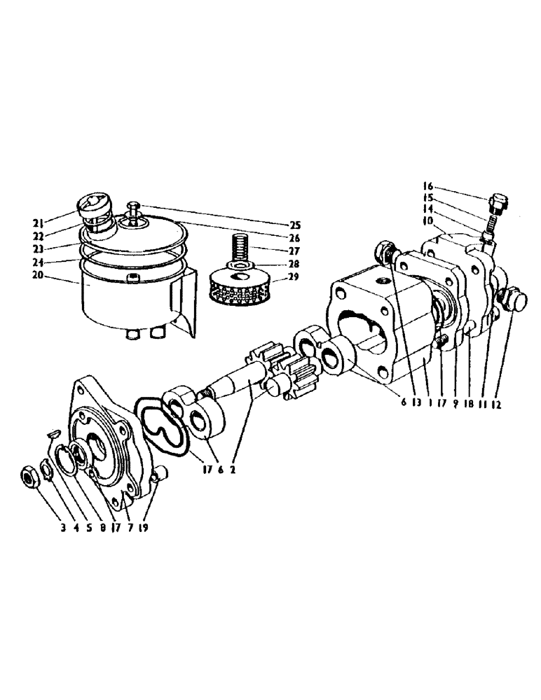 Схема запчастей Case IH 1200 - (088) - PUMP AND RESERVOIR, HYDROSTATIC POWER STEERING Steering & Front Axle