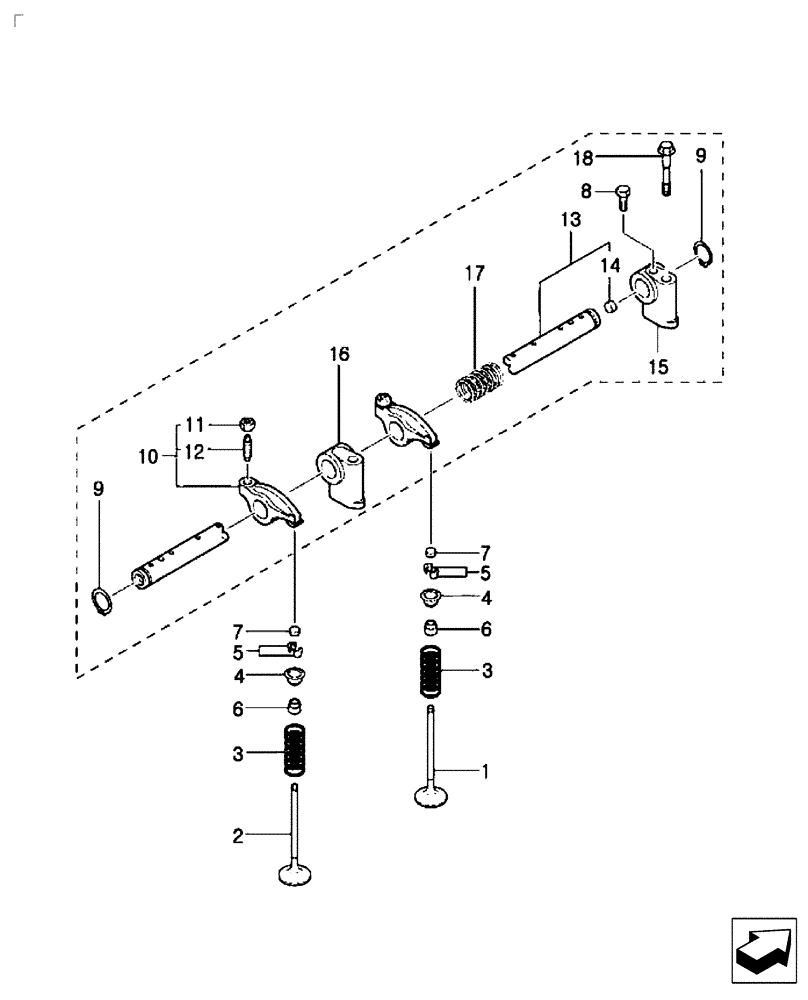 Схема запчастей Case IH FARMALL 35B - (10.106.04) - VALVE MECHANISM (10) - ENGINE