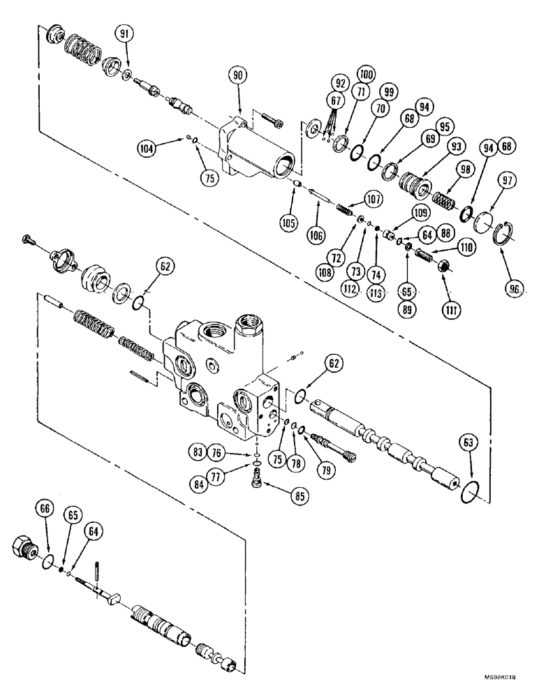 Схема запчастей Case IH 9350 - (8-74) - HYDRAULIC REMOTE VALVE SECTION, SECOND AND THIRD SECTIONS WITH B PORT LOAD LOCK AND FLOAT, (CONT) (08) - HYDRAULICS