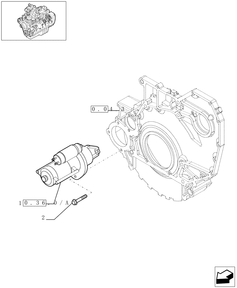 Схема запчастей Case IH F4GE9684C J600 - (0.36.0[01]) - STARTER MOTOR (504028114-504036933) 