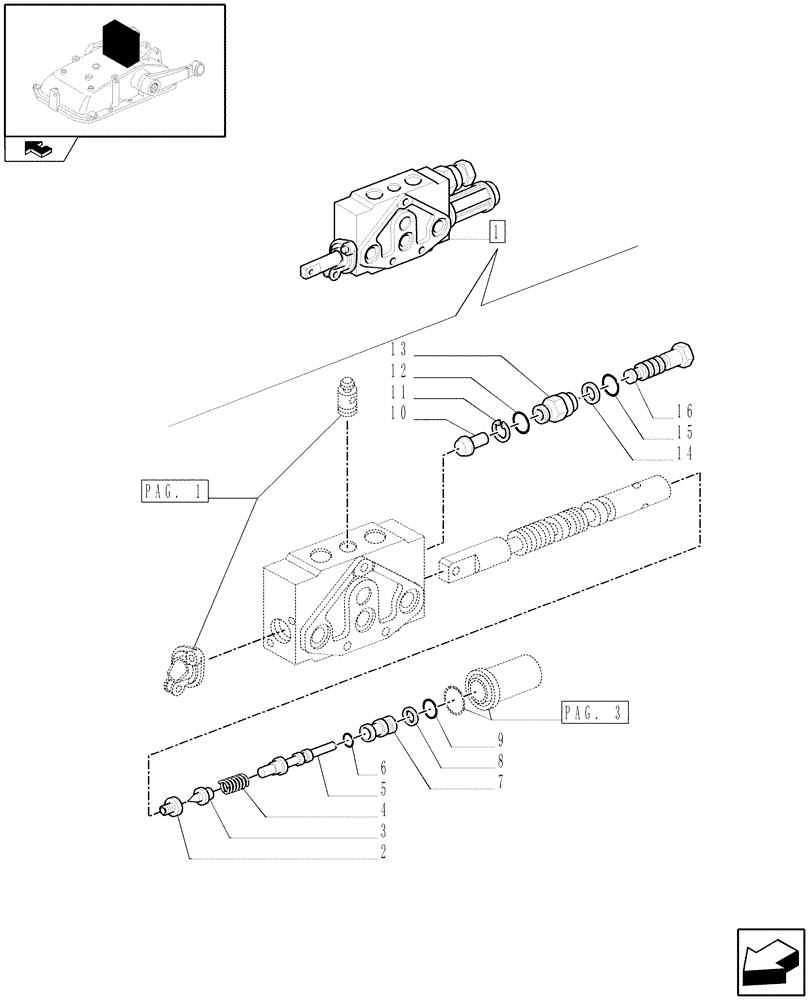 Схема запчастей Case IH FARMALL 65C - (1.82.7/05A[02]) - SIMPLE DOUBLE EFFECT DISTRIBUTOR WITH FLOAT AND AUTOMATIC CUTOUT - BREAKDOWN (07) - HYDRAULIC SYSTEM