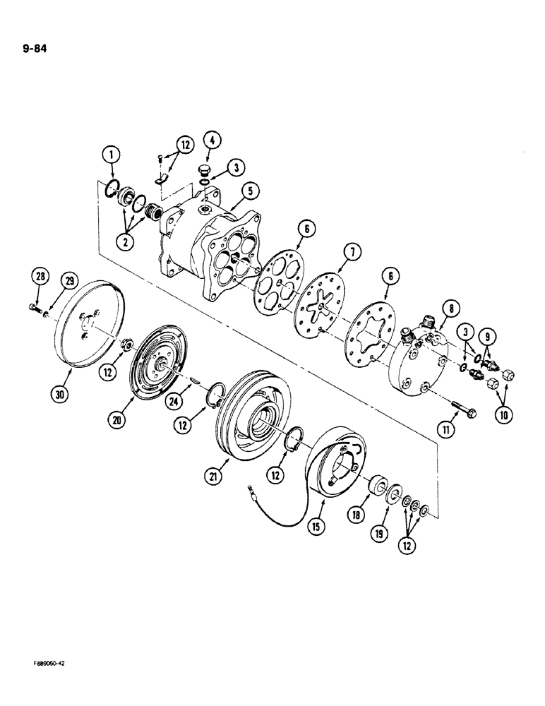 Схема запчастей Case IH 9180 - (9-84) - AIR CONDITIONING, COMPRESSOR ASSEMBLY (09) - CHASSIS/ATTACHMENTS