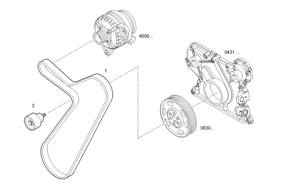 Схема запчастей Case IH F4GE0684C D600 - (3400.005) - WATER PUMP DRIVE 