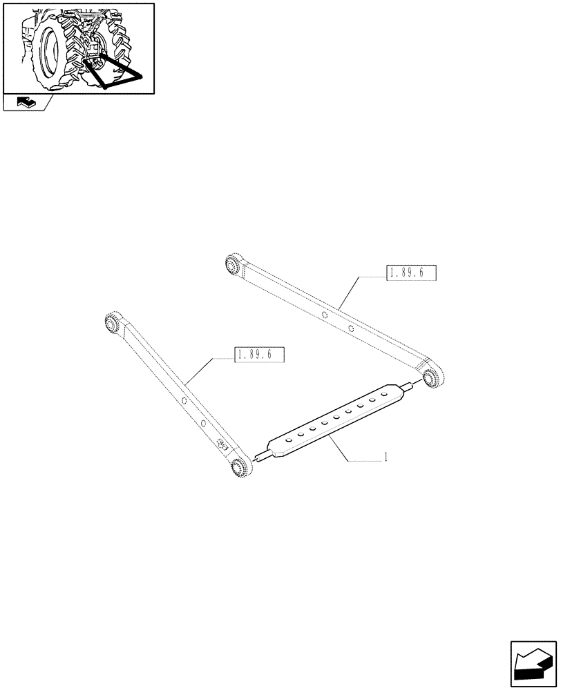 Схема запчастей Case IH FARMALL 75C - (1.89.3/10) - LINKAGE DRAWBAR CAT."2" (VAR.330899) (09) - IMPLEMENT LIFT