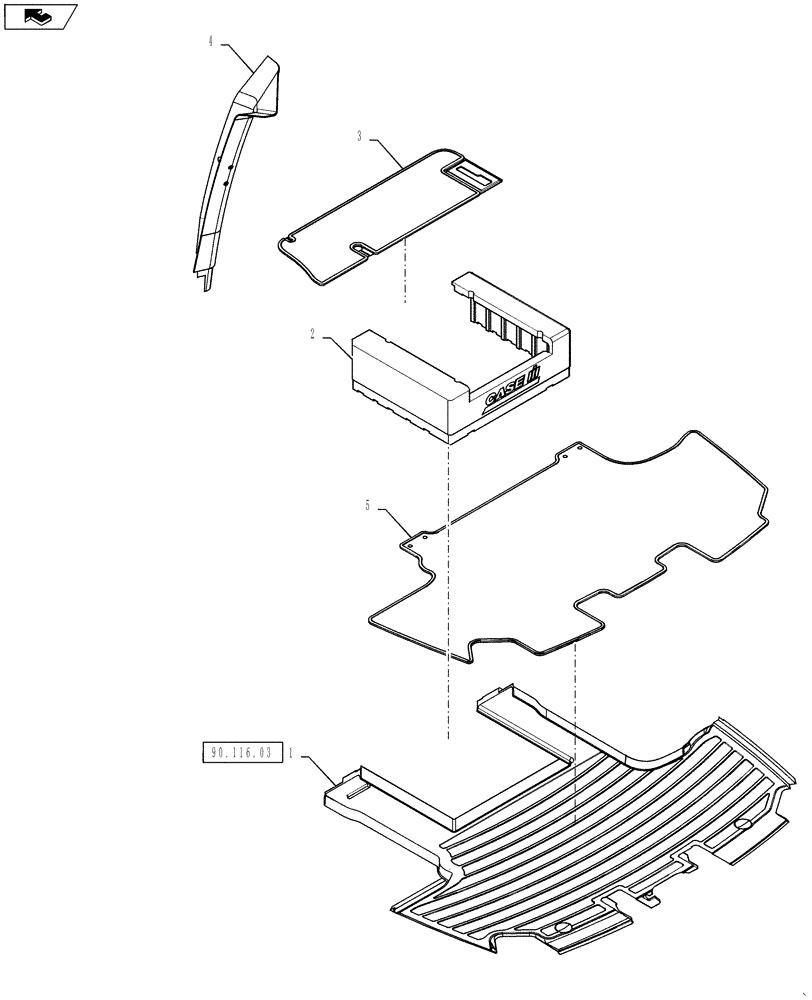 Схема запчастей Case IH 3330 - (90.116.02) - FLOORMAT, PACKAGE, LUXURY (90) - PLATFORM, CAB, BODYWORK AND DECALS