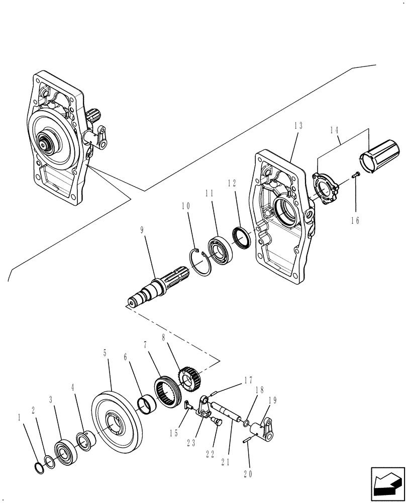 Схема запчастей Case IH FARMALL 40 - (03.07) - REAR COVER ASSEMBLY W/MID PTO TRANSMISSION (03) - TRANSMISSION